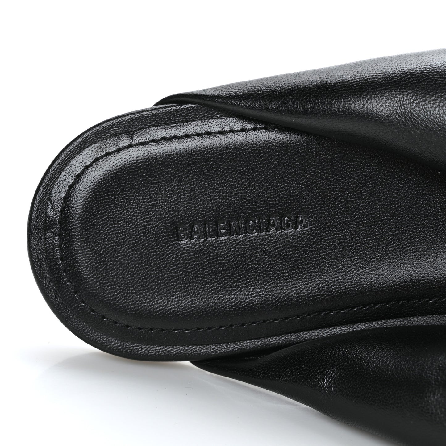 Lambskin Drapy Slide Sandals 36 Black