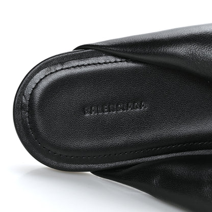 Balenciaga Lambskin Drapy Slide Sandals 36 Black 7 of 8