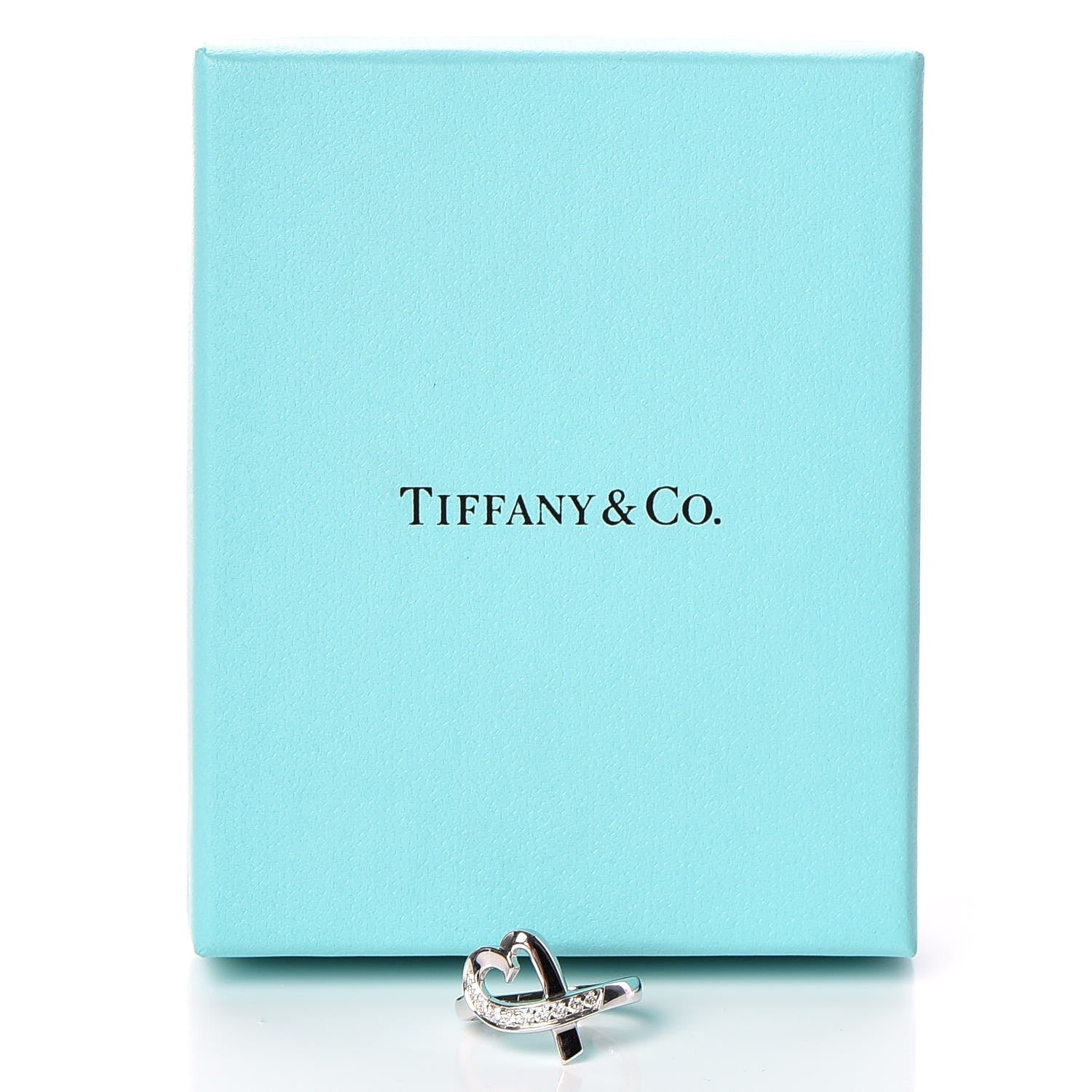 Tiffany 18K White Gold Diamond Paloma Picasso Loving Heart Ring 52 6 6 of 6