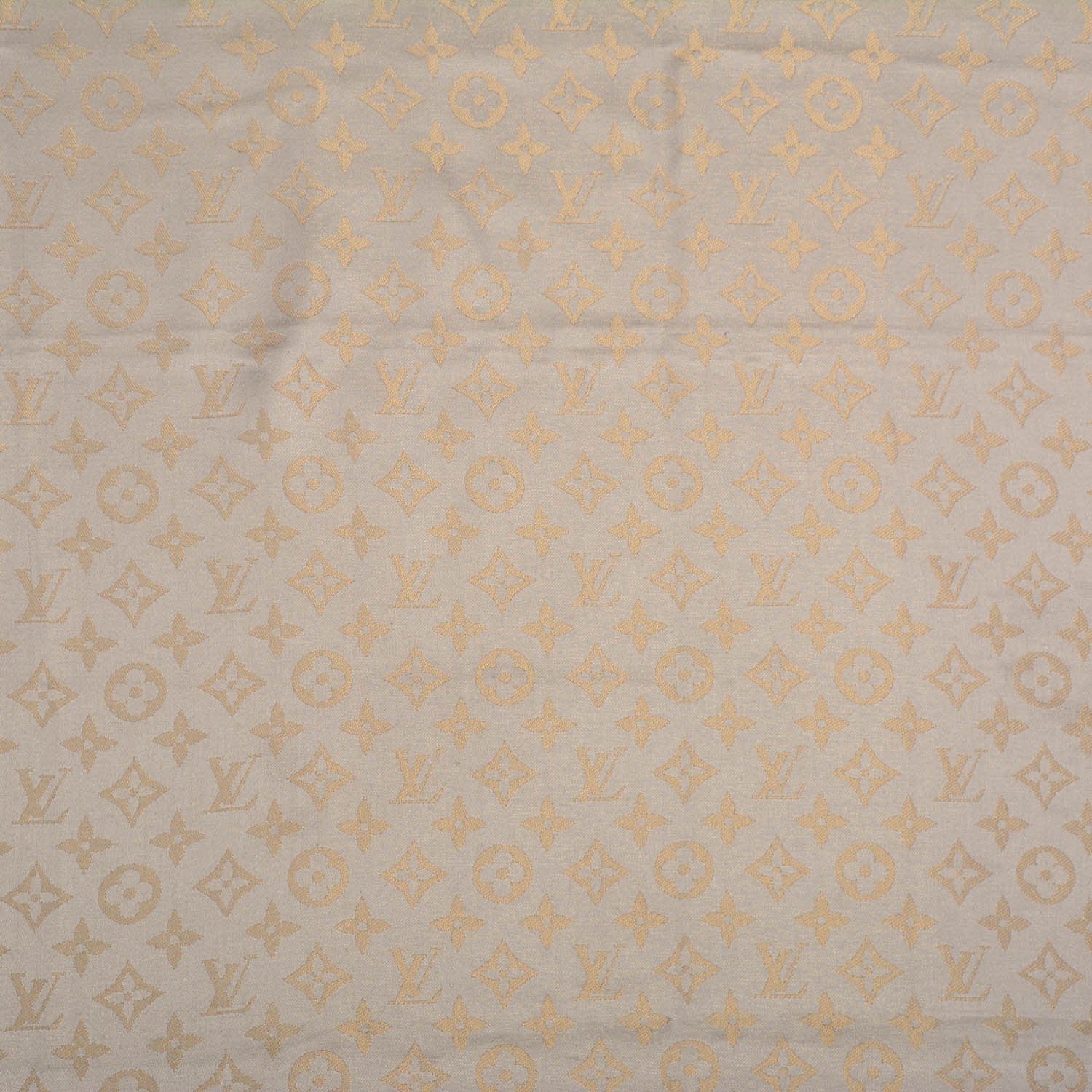 Louis Vuitton Silk Wool Monogram Shine Shawl Beige 1 of 4