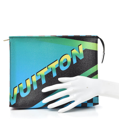 Louis Vuitton Damier Race Toiletry Pouch 26 Blue Vert 2 of 6