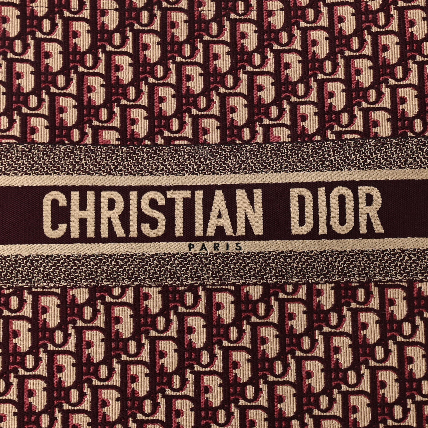 Christian Dior Oblique Large Book Tote Burgundy Multicolor 7 of 9