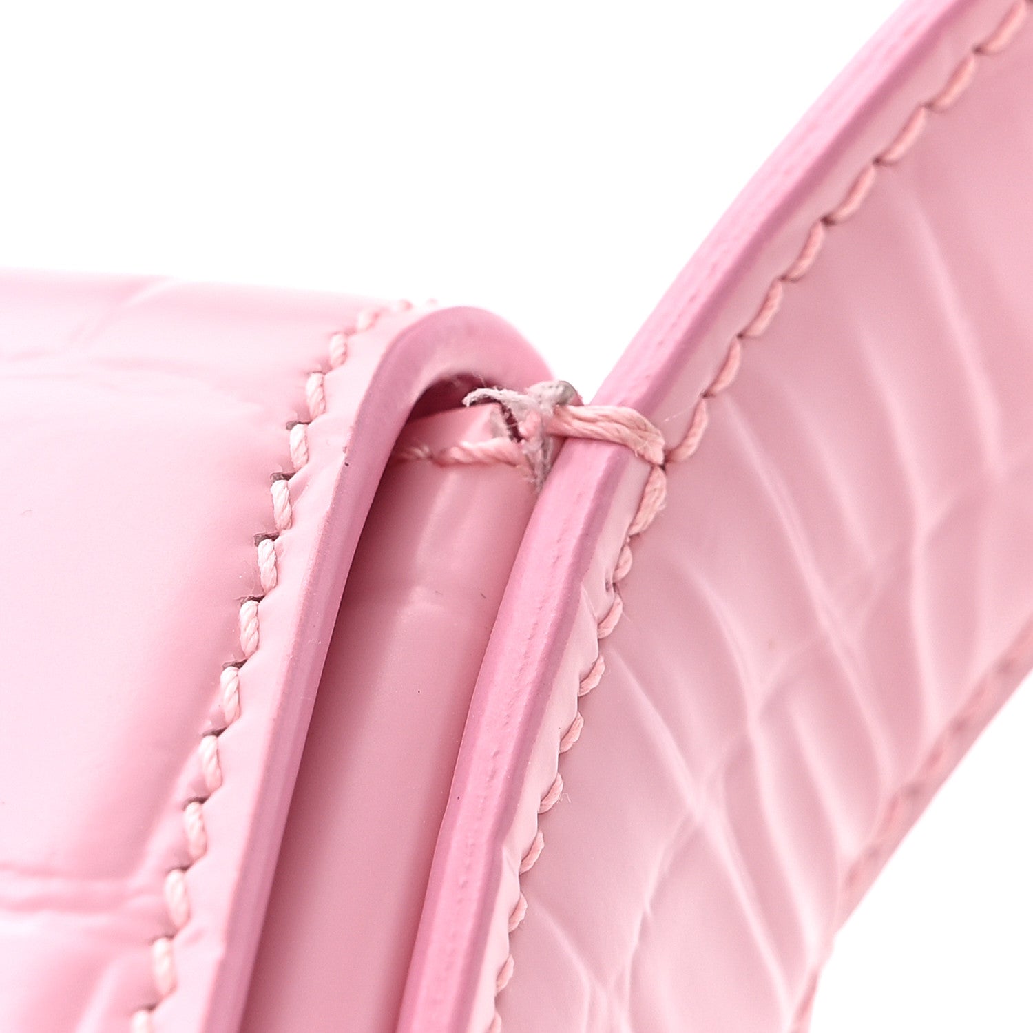 Balenciaga Shiny Calfskin Crocodile Embossed Ghost Sling Bag Pink 15 of 16