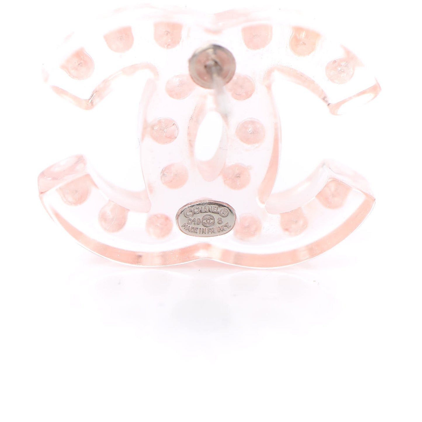 Crystal Resin CC Earrings Pink