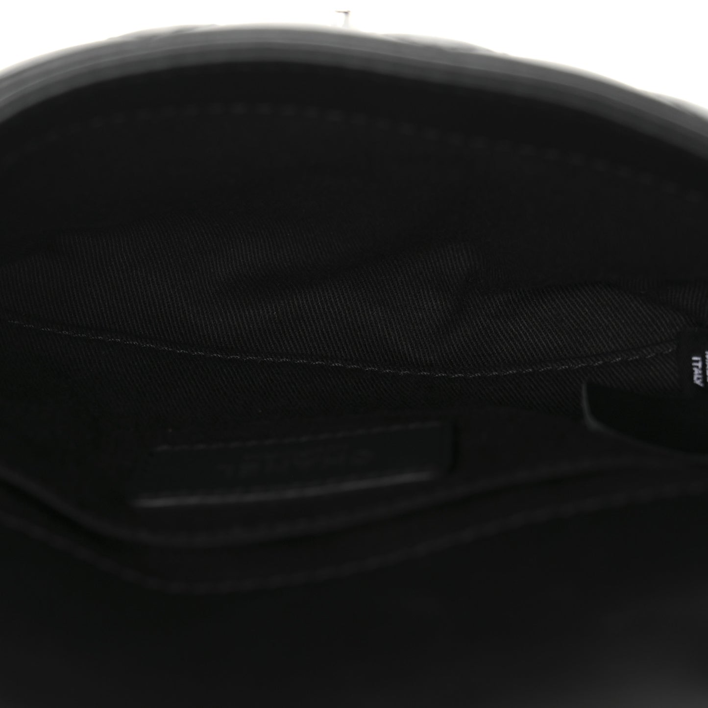 Calfskin Quilted CC Uniform Flap Belt Bag Black