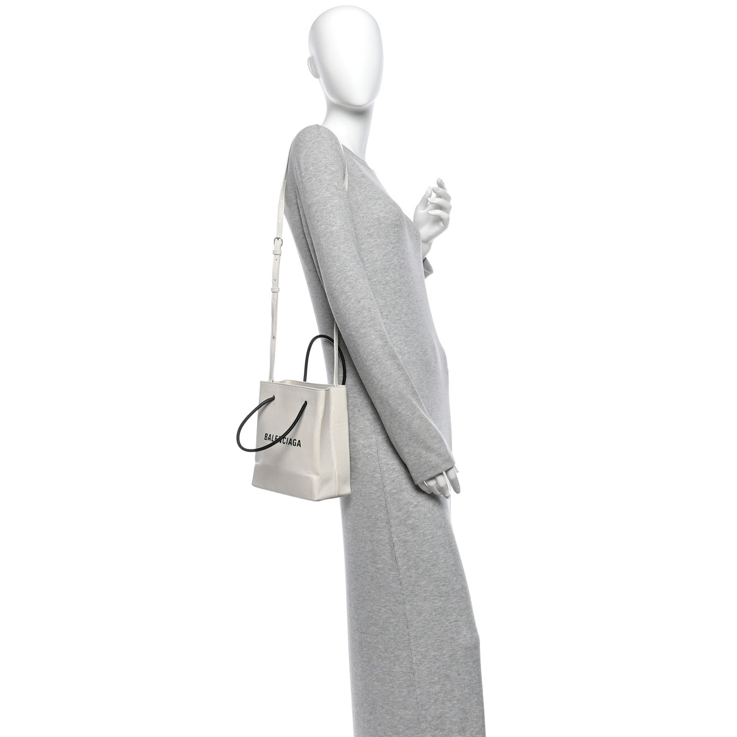 Calfskin Logo XXS Shopping Tote White