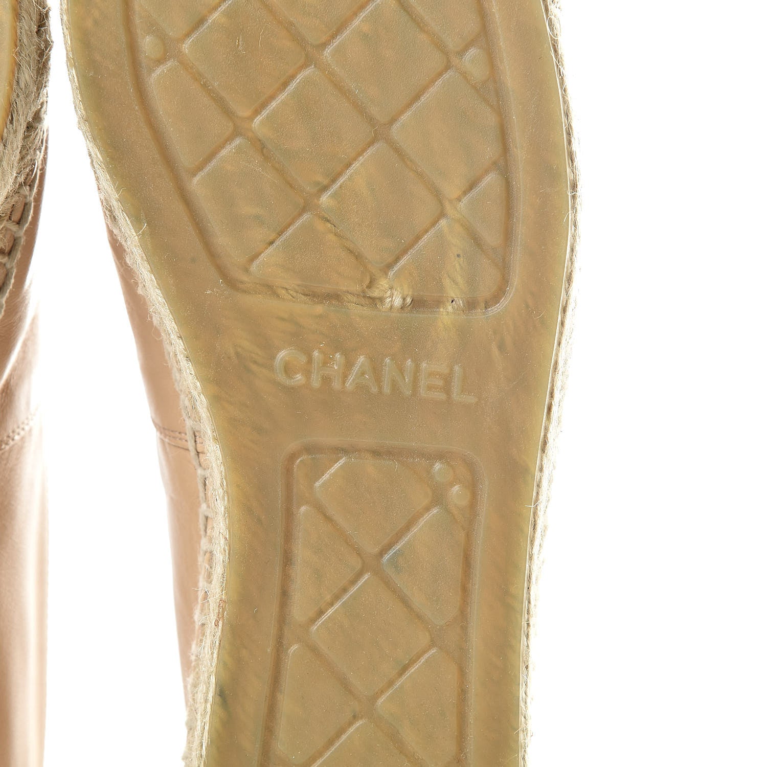 Chanel Lambskin CC Espadrilles 40 Beige Black 7 of 10