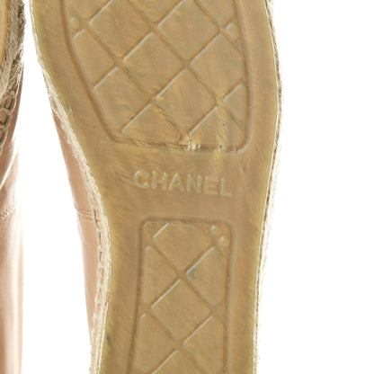Chanel Lambskin CC Espadrilles 40 Beige Black 7 of 10