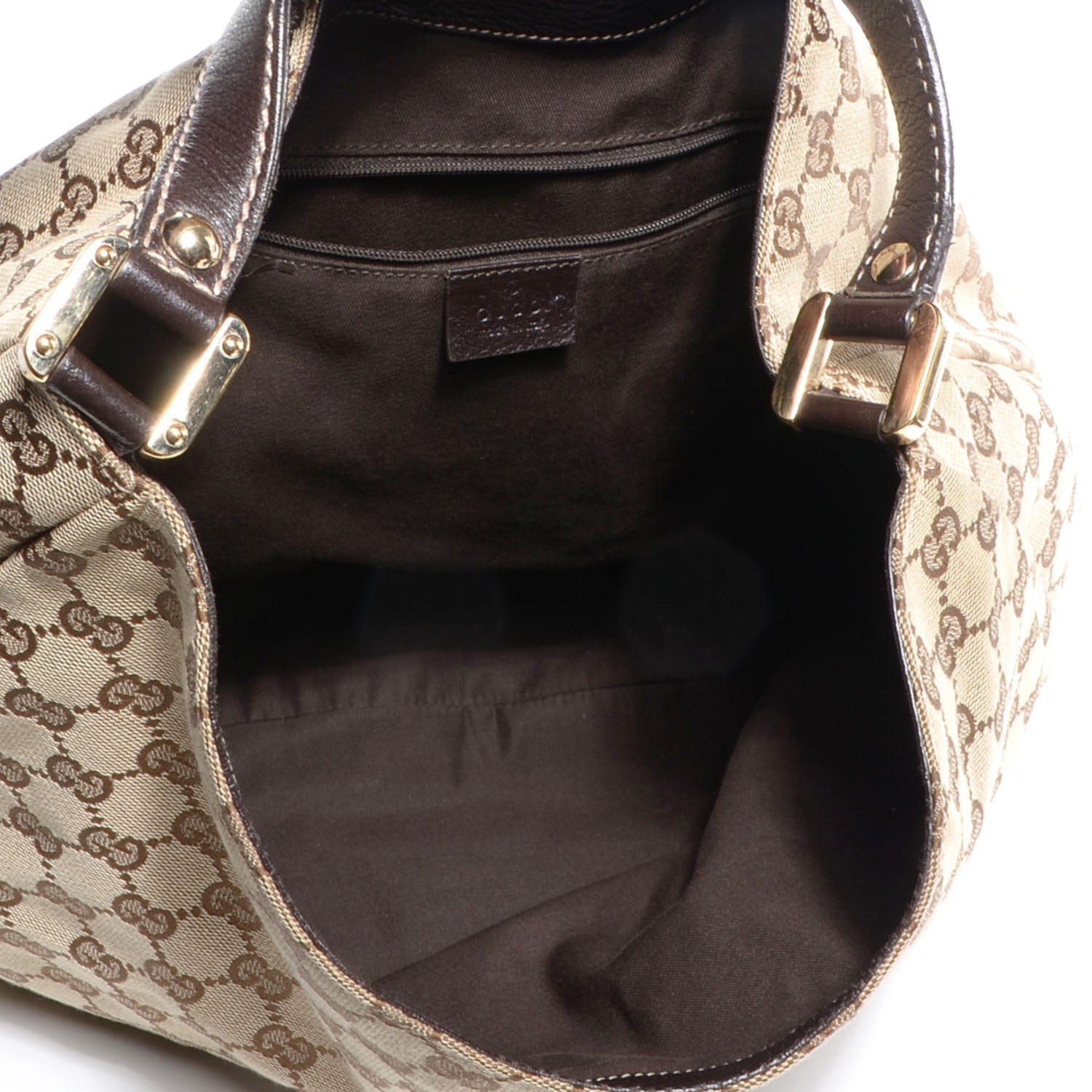 Gucci Monogram New Ladies Web Large Hobo Brown 5 of 7