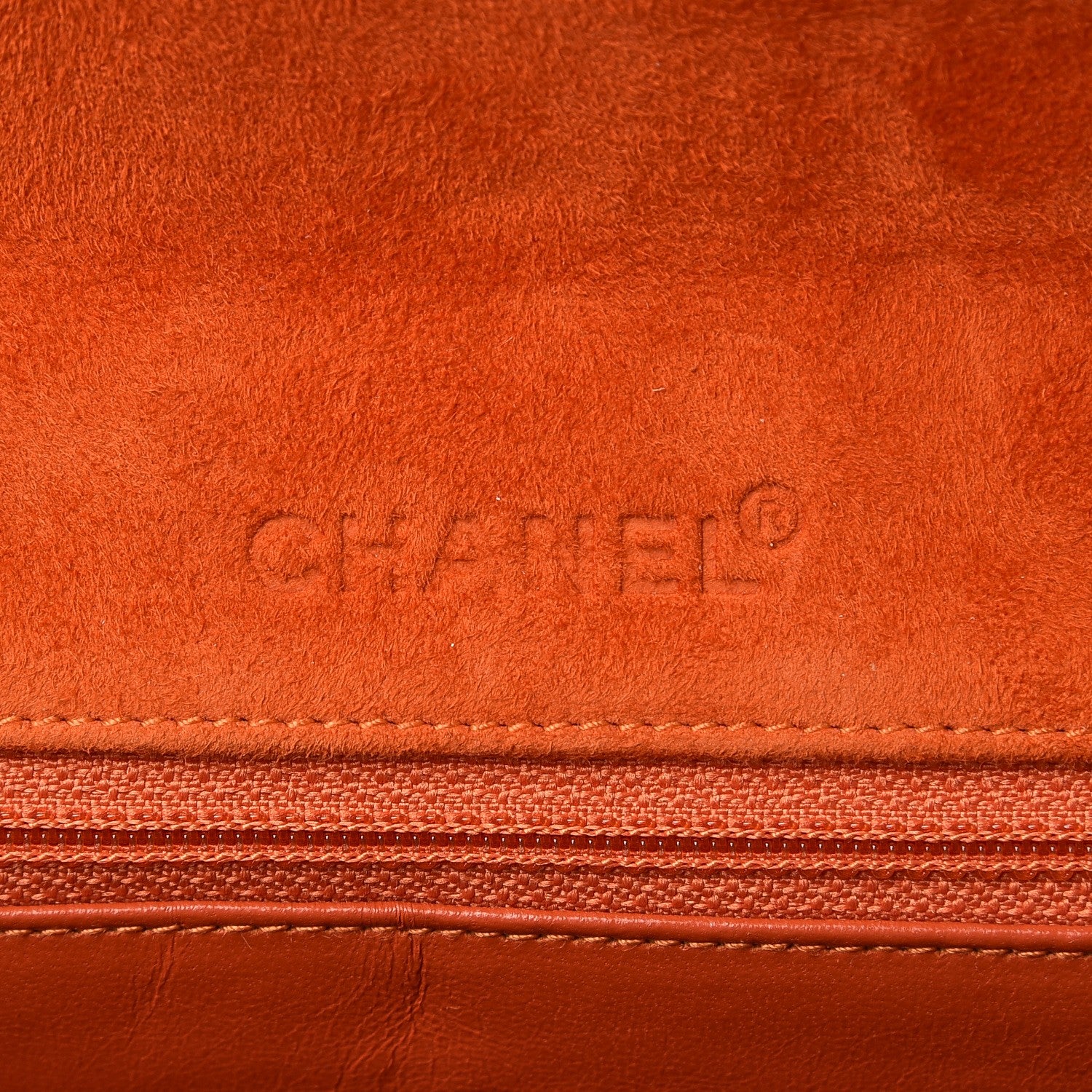 Chanel Suede Square Quilted Flap Orange 7 of 12