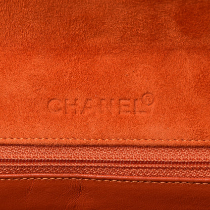 Chanel Suede Square Quilted Flap Orange 7 of 12