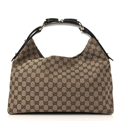 Gucci Monogram Medium Horsebit Chain Hobo Dark Brown 1 of 9