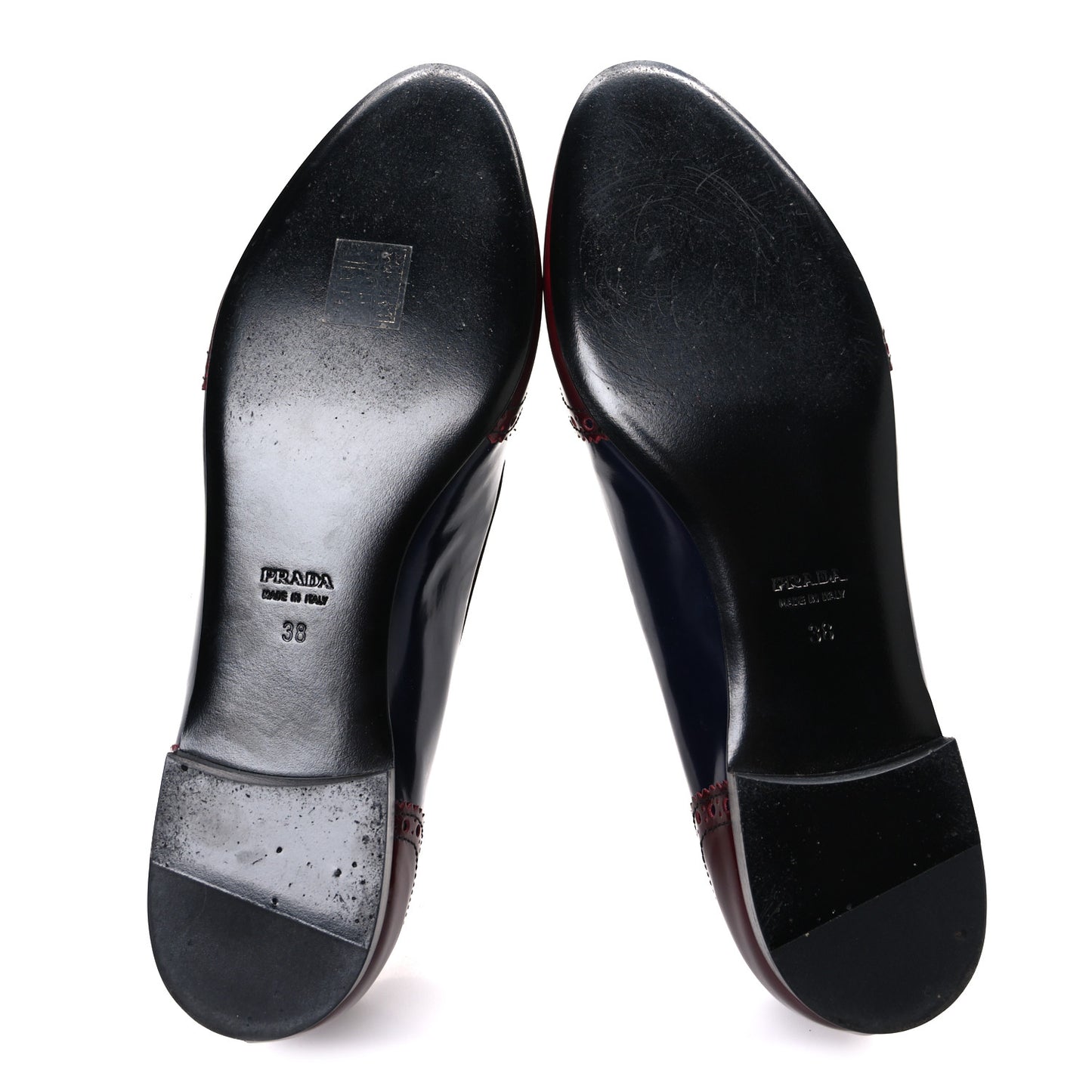 Calfskin Tassel Slip On Loafers 38 Navy Red