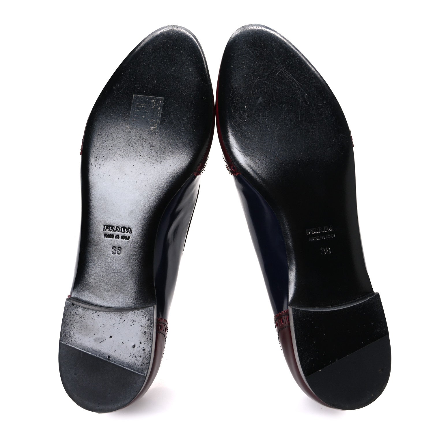 Prada Calfskin Tassel Slip On Loafers 38 Navy Red 7 of 11