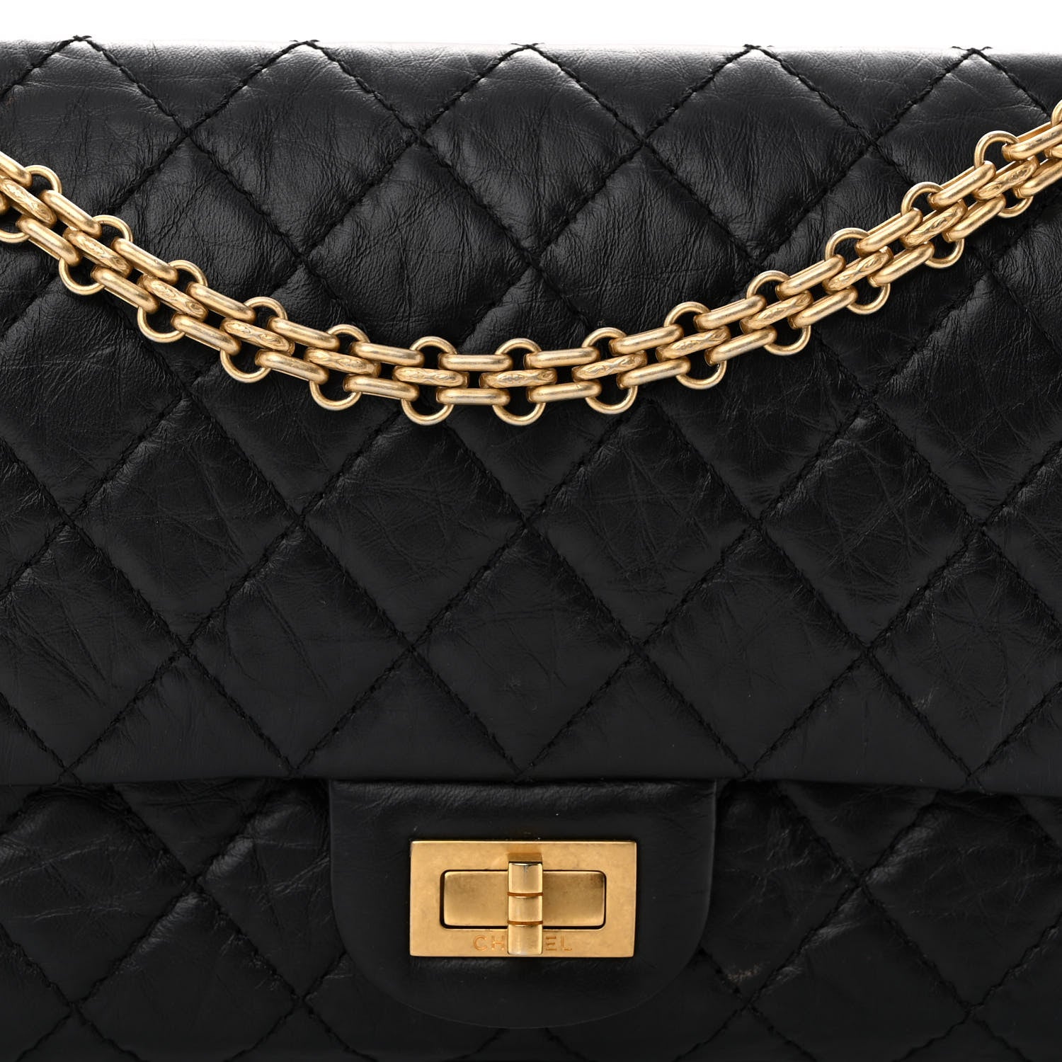 Chanel Aged Calfskin Quilted 2.55 Reissue 225 Flap Black 7 of 15