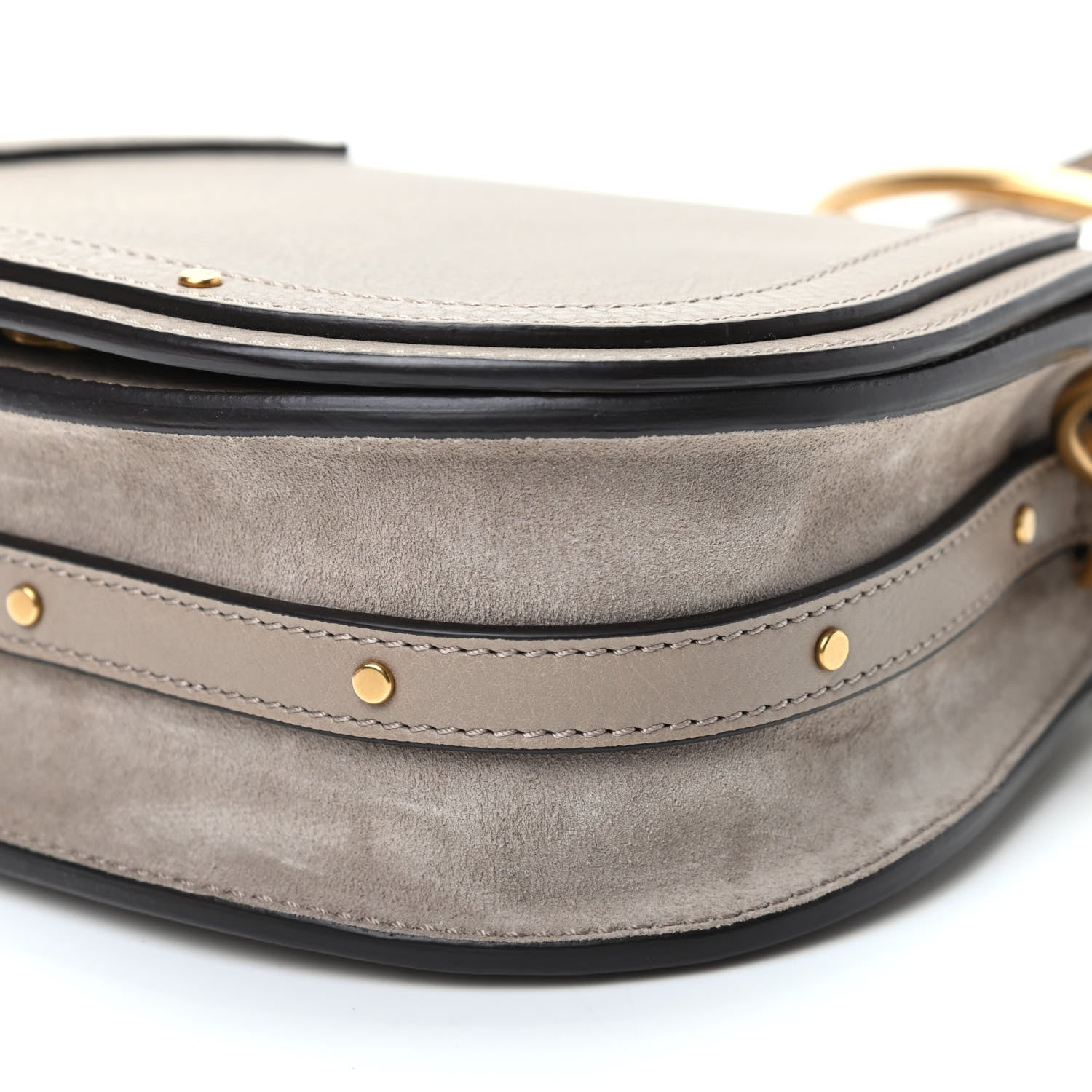 Chloe Calfskin Suede Small Nile Bracelet Bag Motty Grey 9 of 9