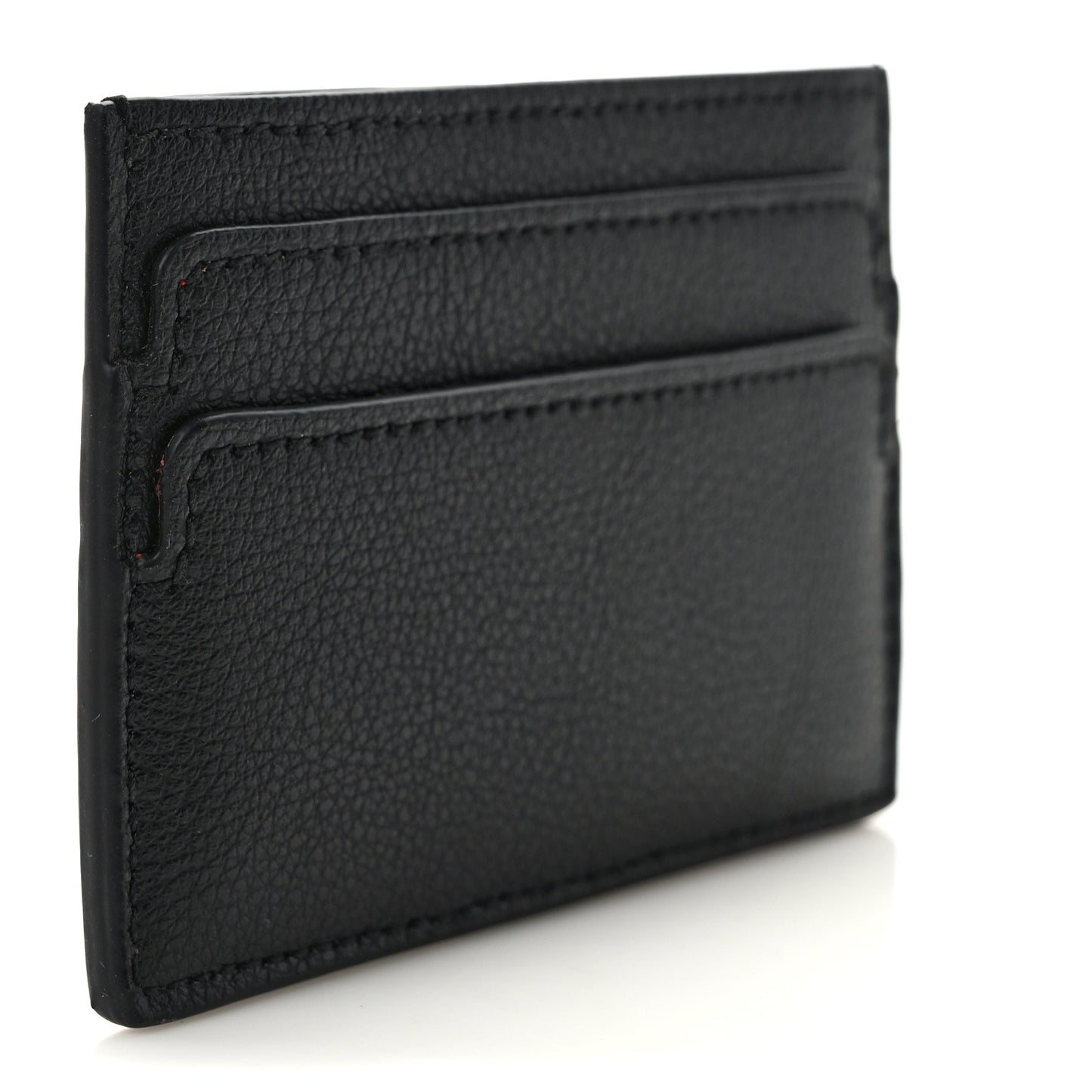 Calfskin Skull Card Holder Black
