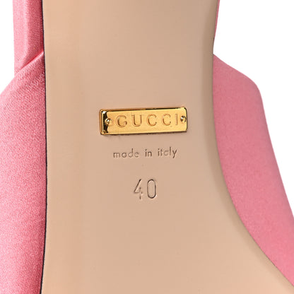 Gucci Silk Satin Crystal Embellished Bow Mules 40 Peonia 6 of 11