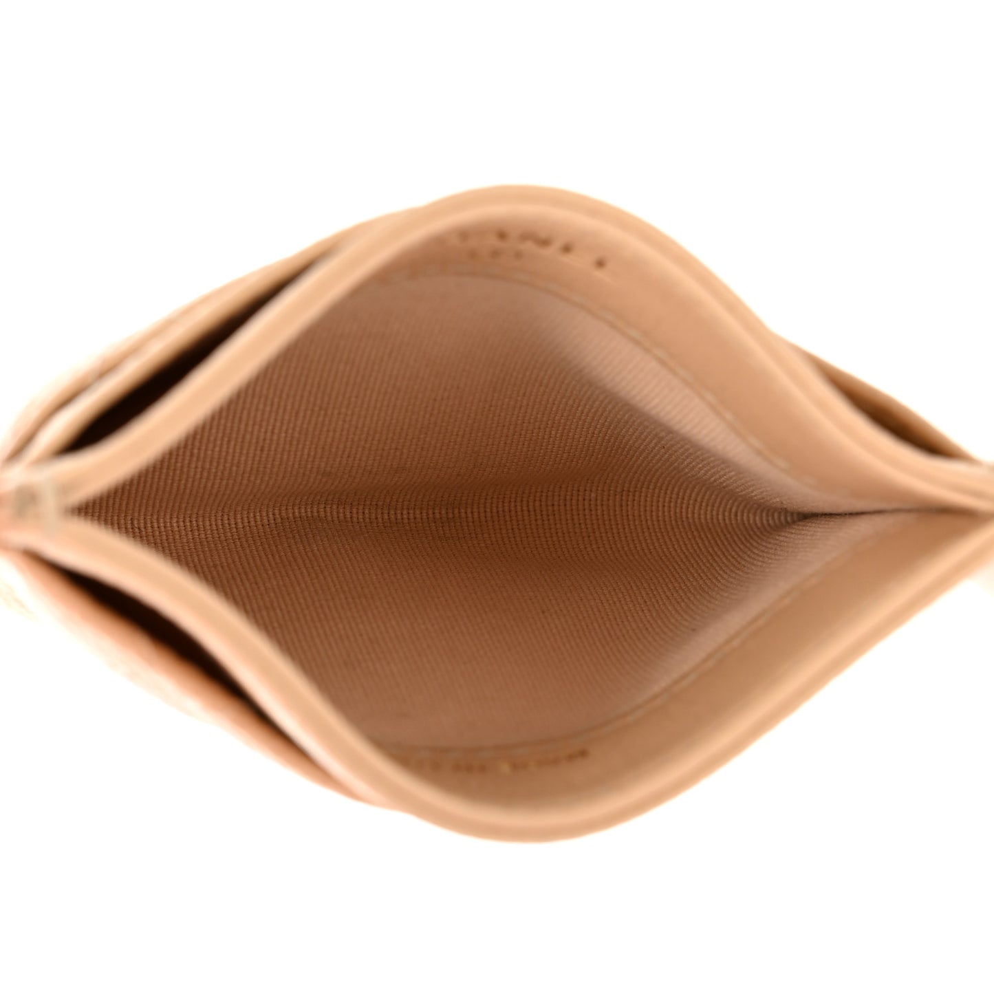 Caviar Quilted Card Holder Beige