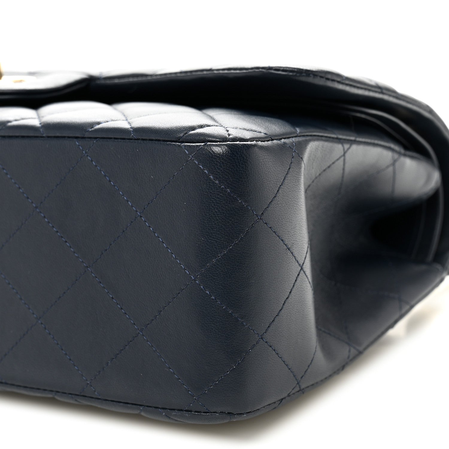 Chanel Lambskin Quilted Jumbo Double Flap Navy 10 of 11