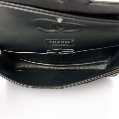 Chanel Metallic Caviar Quilted Medium Double Flap Dark Charcoal 5 of 11