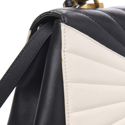 Gucci Calfskin Bamboo Trapuntata Queen Margaret Top Handle Bag Mystic White Black 14 of 15