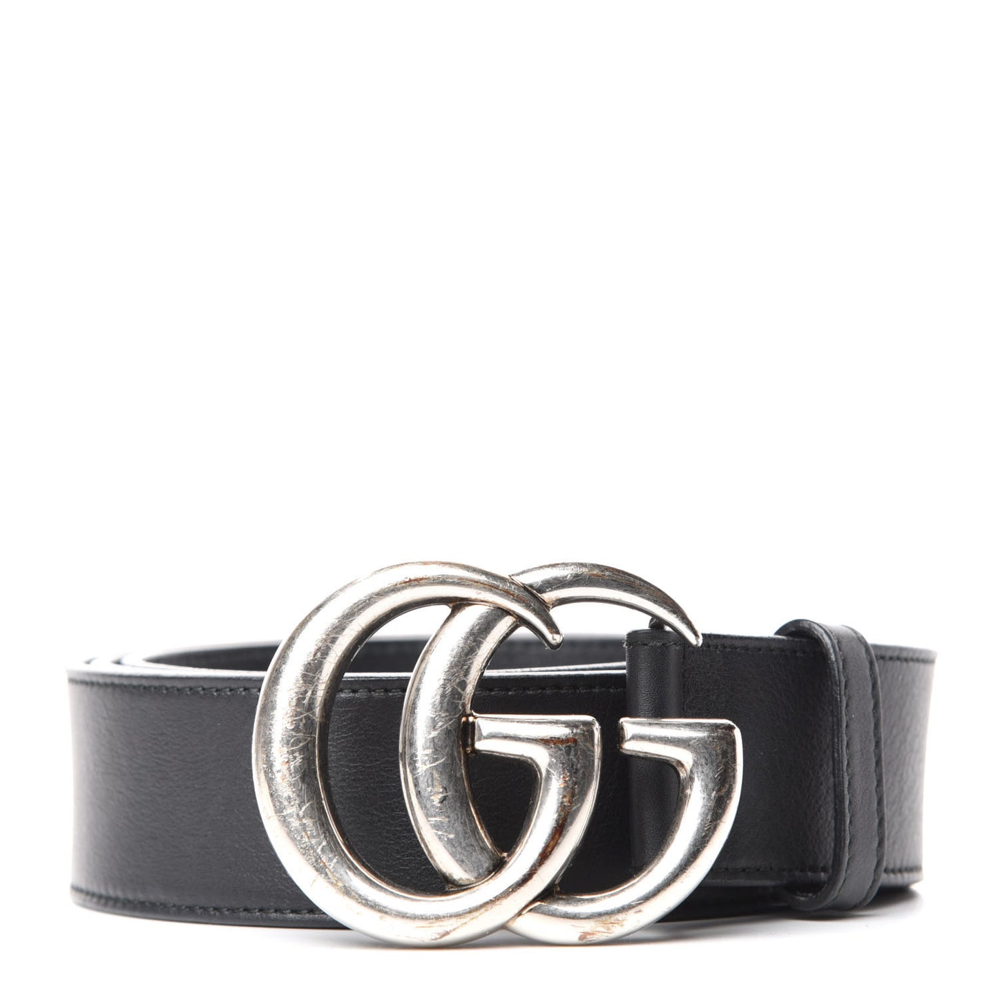 Moon Calfskin Nickel Double G 40mm Belt 110 44 Black