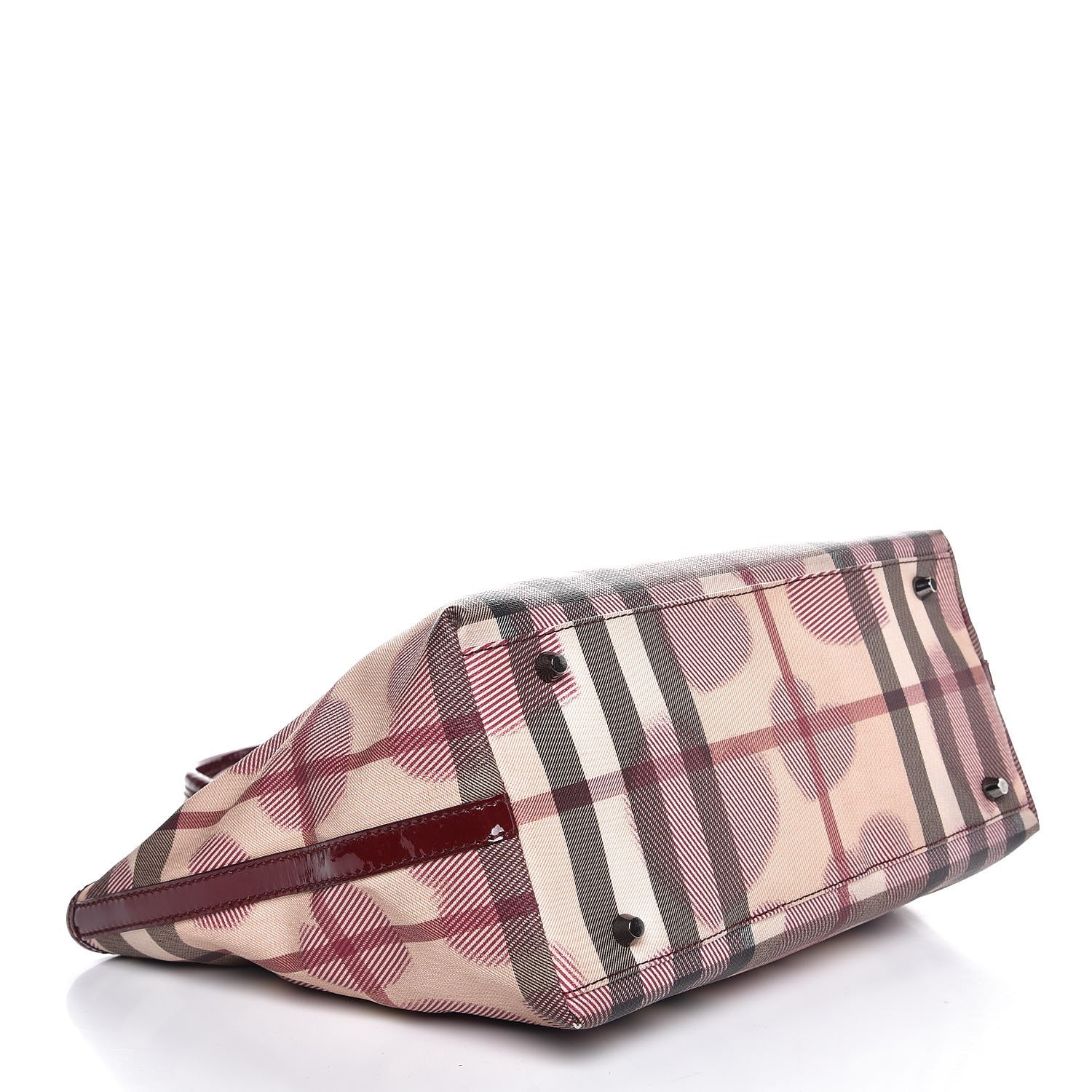 Burberry Nova Check Heart Small Gracie Tote Berry Red 4 of 8