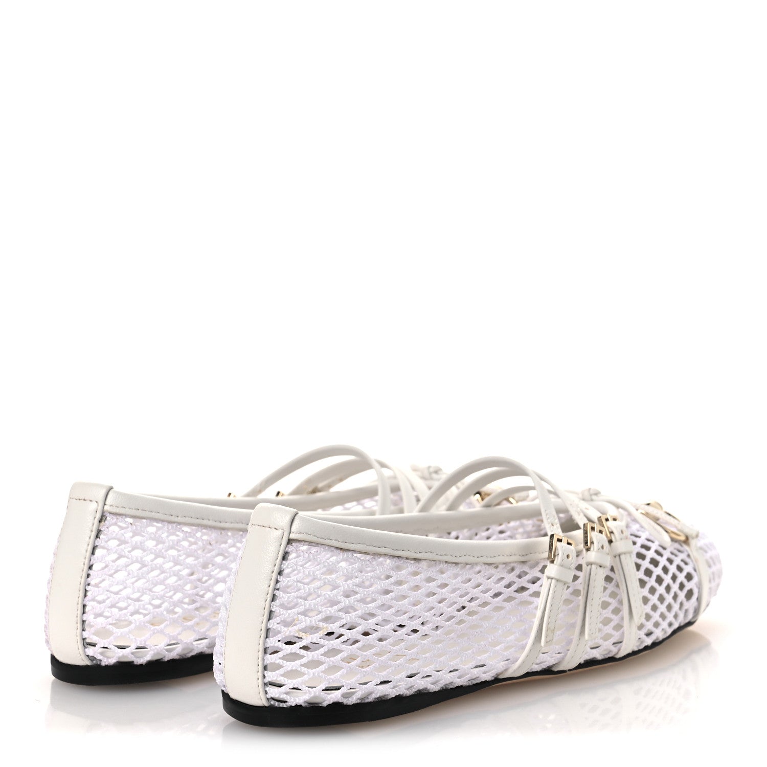 Gucci Video Net Nappa Horsebit Ballerina Flats 35.5 Great White 5 of 10