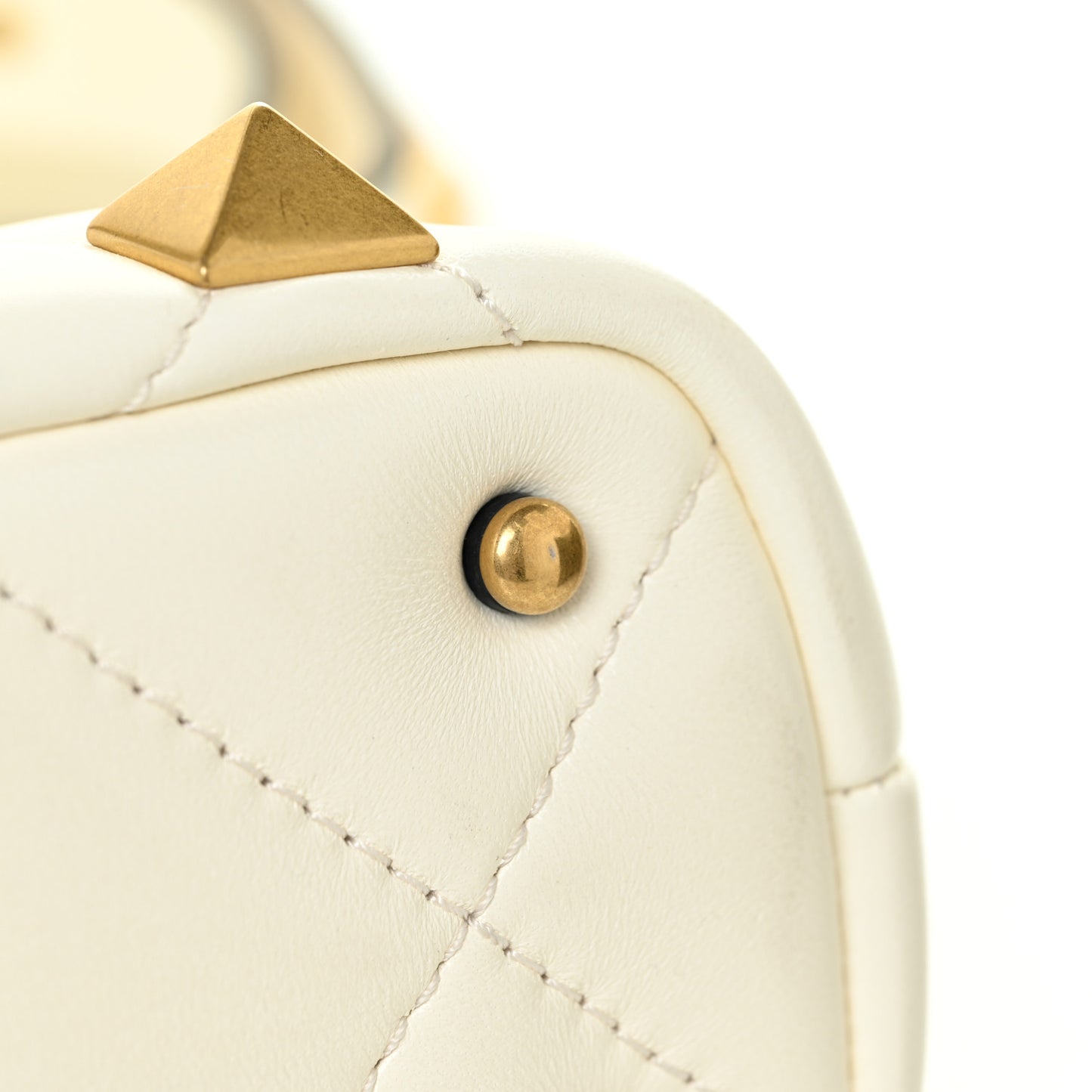 Nappa Mini Roman Stud The Handle Bag Ivory