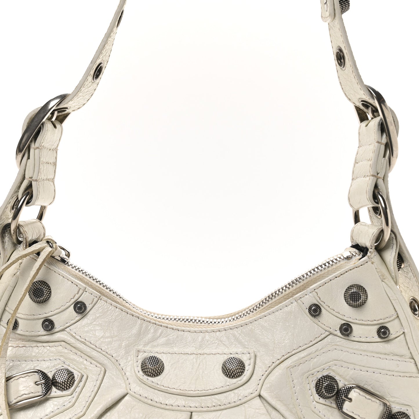 Agneau Arena Le Cagole Shoulder Bag XS Optic White