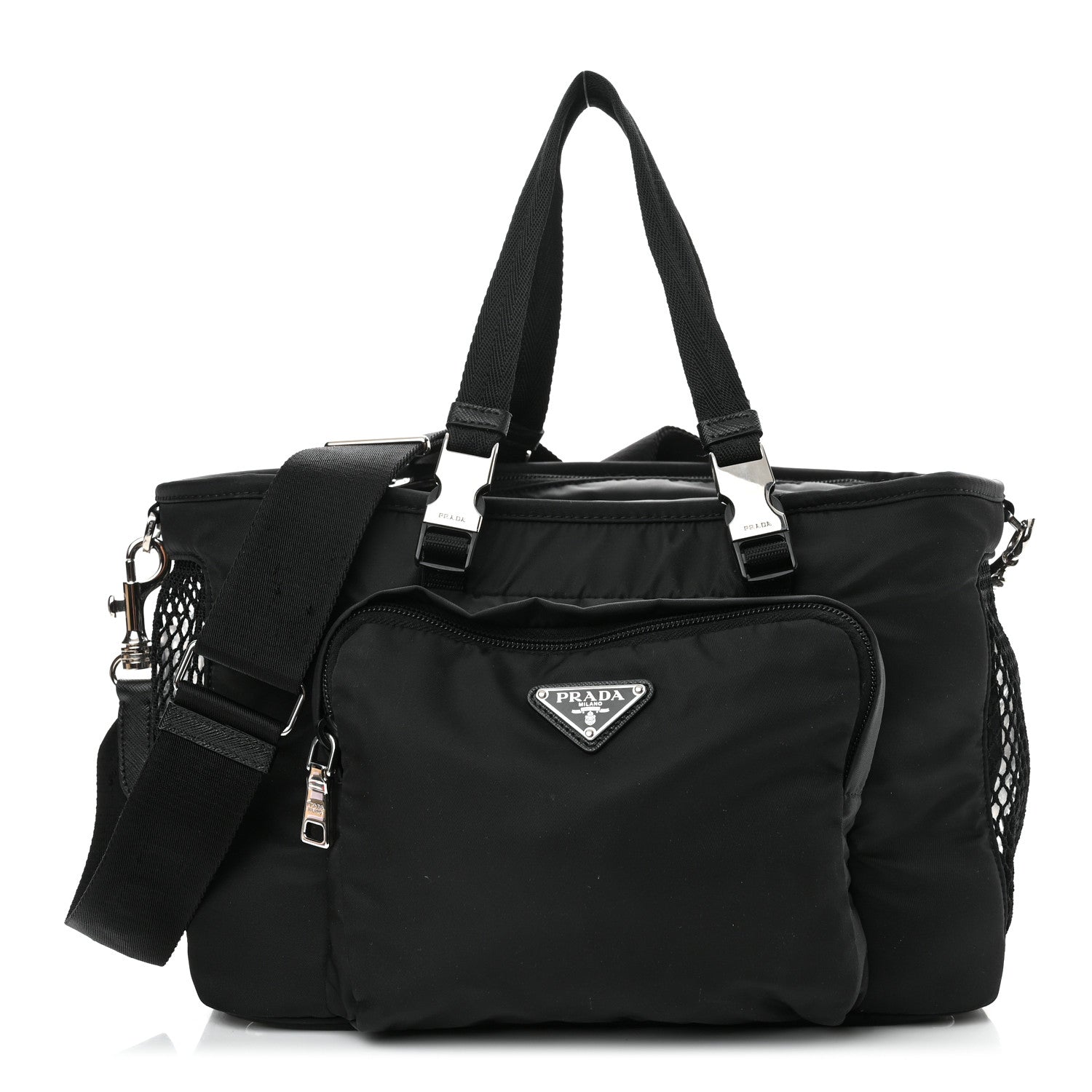 Prada Tessuto Nylon Saffiano Pet Bag Black 1 of 9