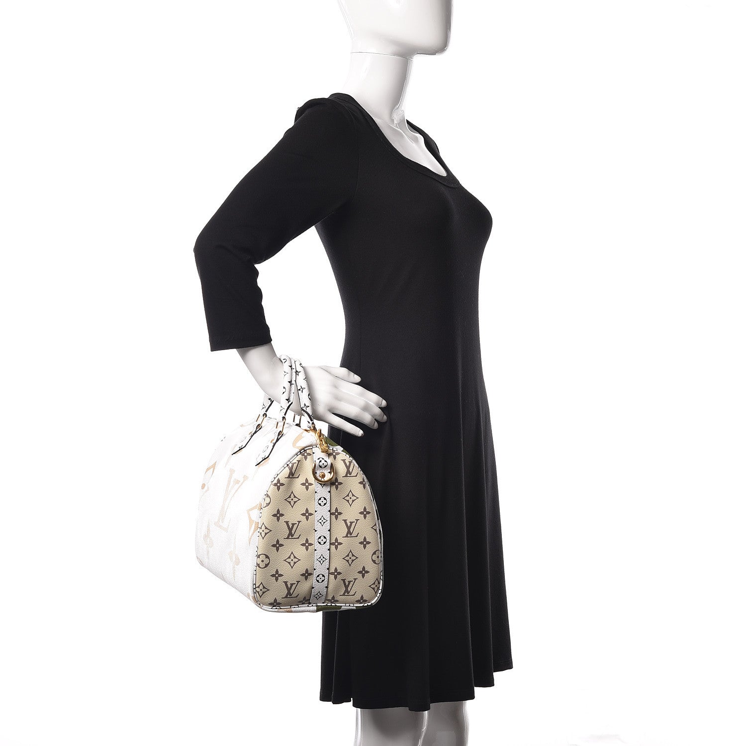 Louis Vuitton Monogram Giant Speedy Bandouliere 30 Kaki Beige 3 of 10