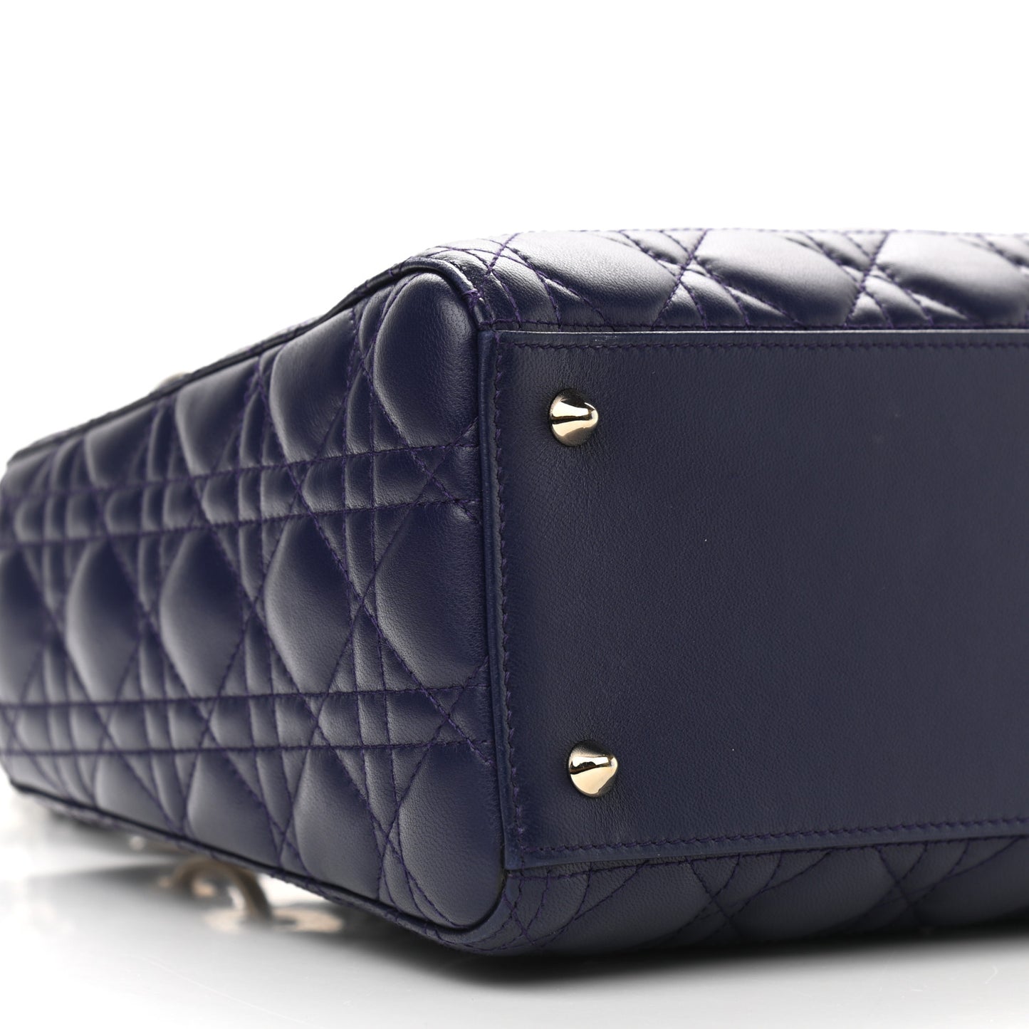 Lambskin Cannage Medium Lady Dior Crystal Strap Blue