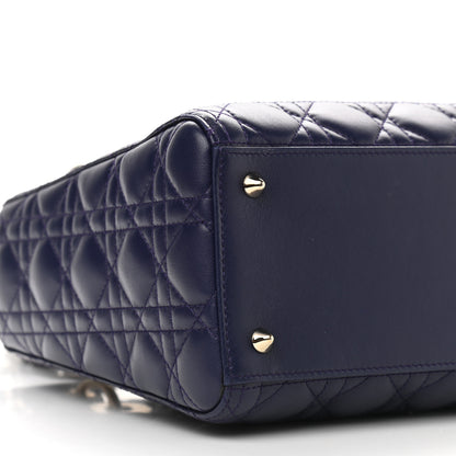 Christian Dior Lambskin Cannage Medium Lady Dior Crystal Strap Blue 8 of 9