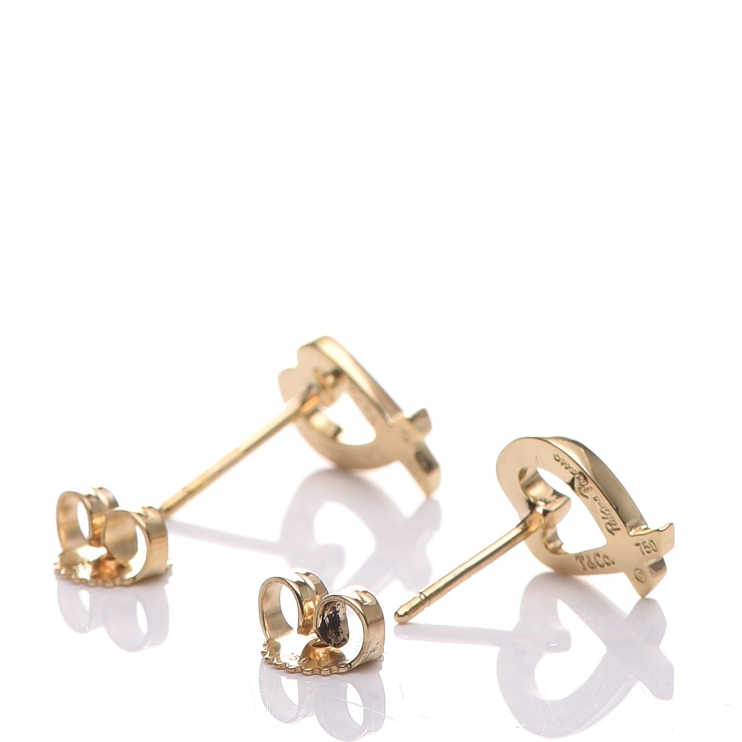 Tiffany 18K Yellow Gold Mini Paloma Picasso Loving Heart Earrings 9 of 10