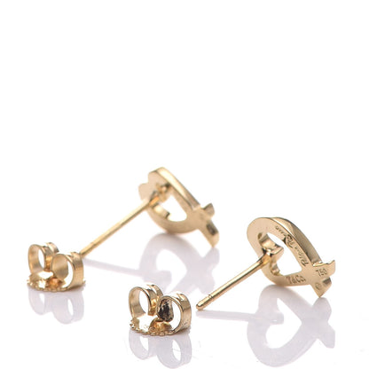 Tiffany 18K Yellow Gold Mini Paloma Picasso Loving Heart Earrings 9 of 10