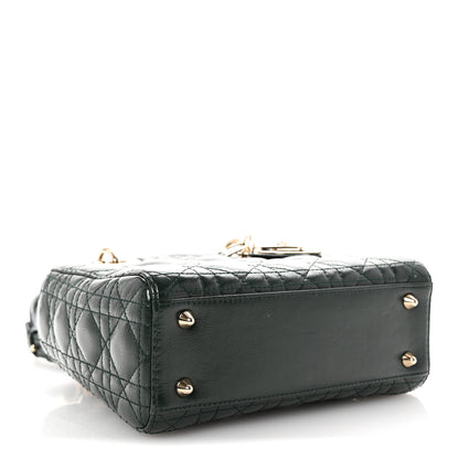 Christian Dior Crinkled Patent Cannage Small Lucky Badges My Lady Dior Dark Green 4 of 9