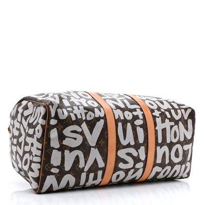 Louis Vuitton Monogram Graffiti Keepall 50 Silver 3 of 9