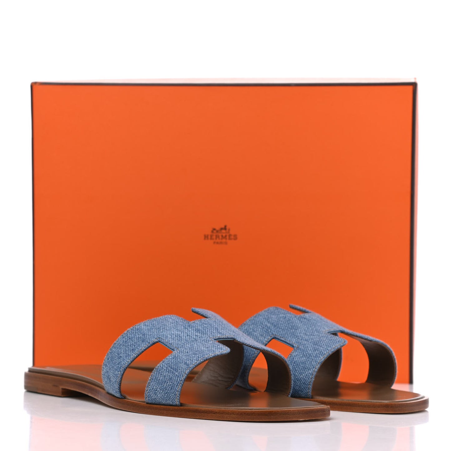 Denim Canvas Oran Sandals 41 Bleu Clair