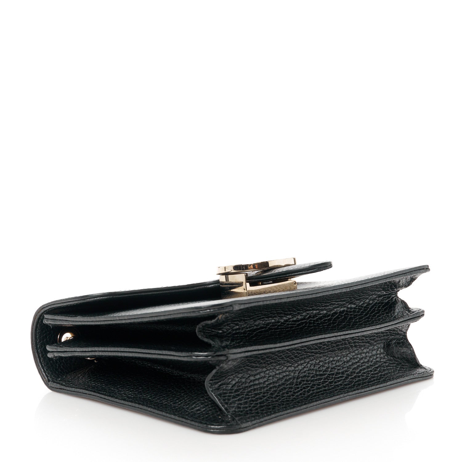 Gucci Dollar Calfskin Small Interlocking G Shoulder Bag Black 4 of 11