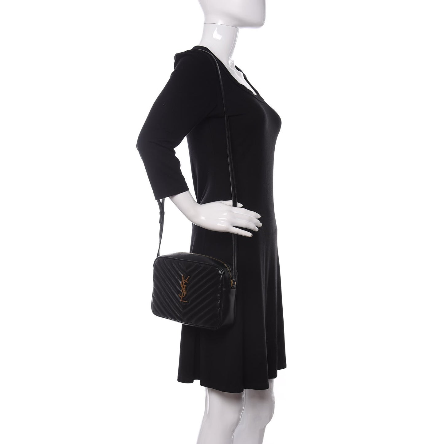 Calfskin Matelasse Monogram Lou Camera Bag Black
