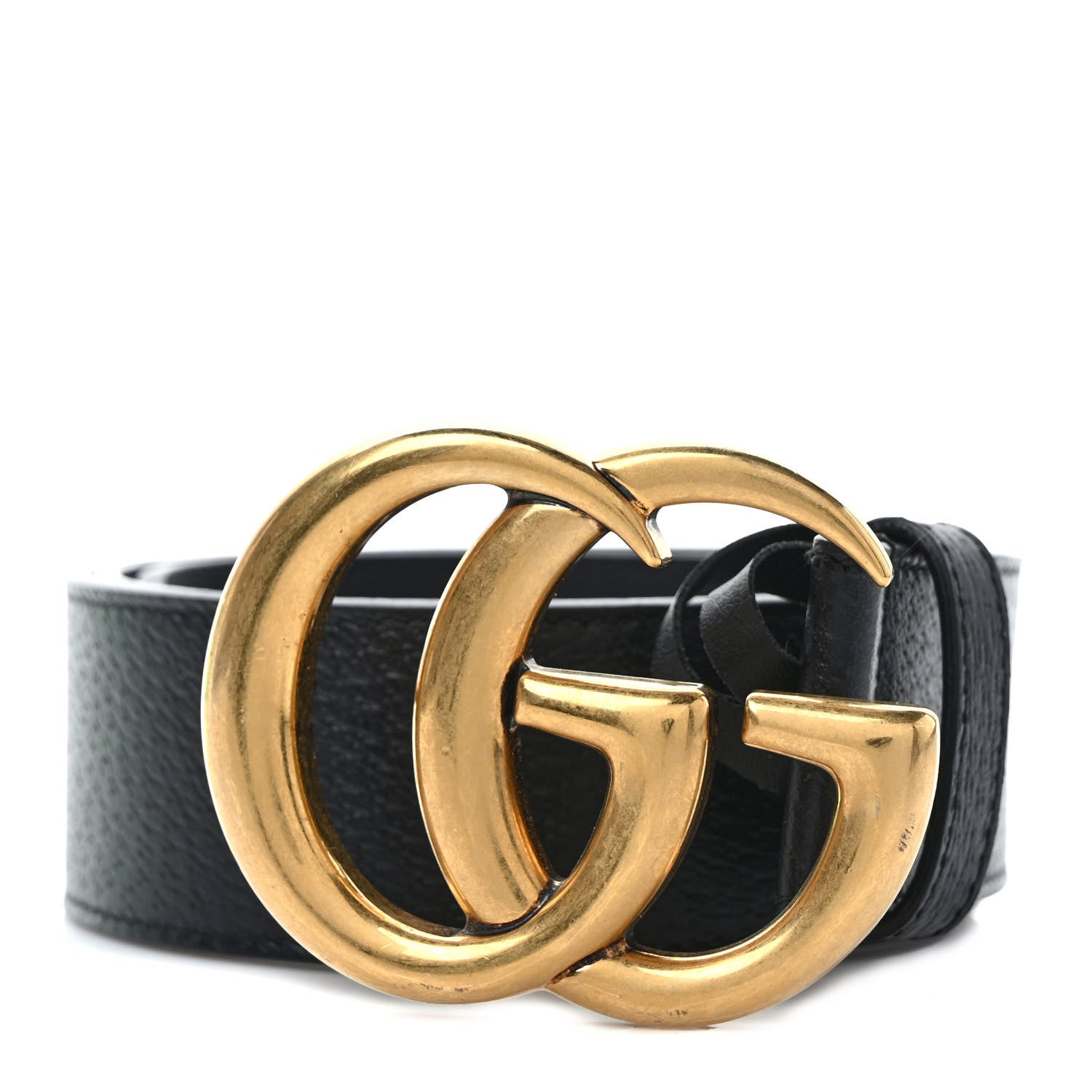Gucci Textured Dollar Calfskin Double G 40mm Belt 80 32 Black 1 of 4