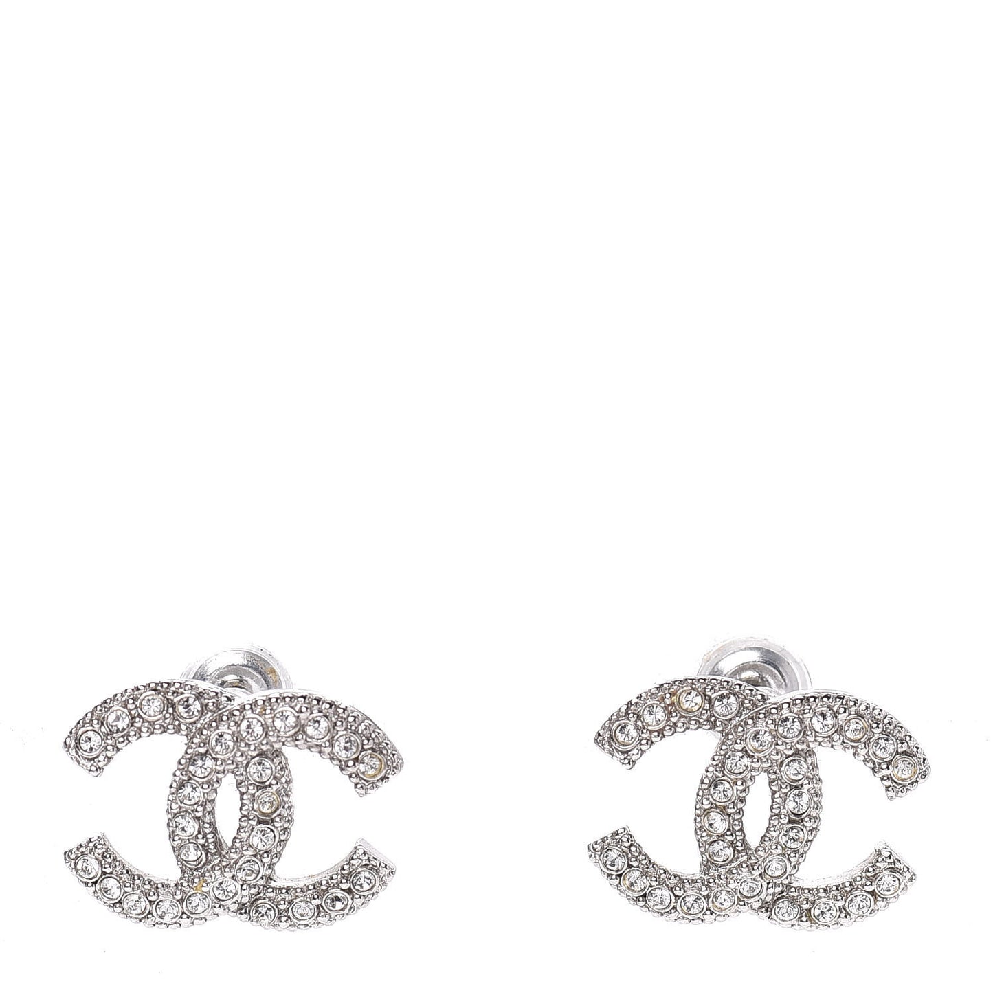Crystal CC Earrings Silver