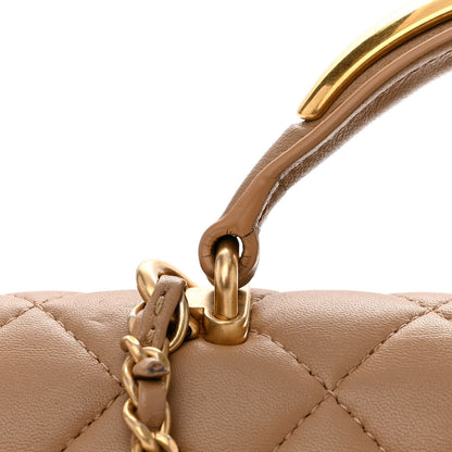 Chanel Lambskin Quilted Metal Mini Top Handle Rectangular Flap Beige 15 of 15