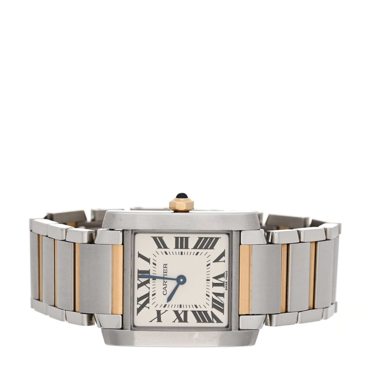 Stainless Steel 18K Yellow Gold 25mm Tank Francaise Quartz Watch