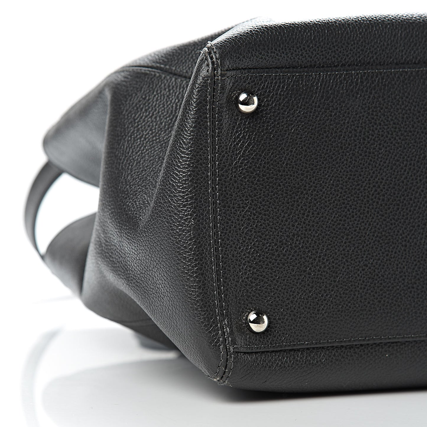 Calfskin Cerf Executive Shopper Tote Dark Grey