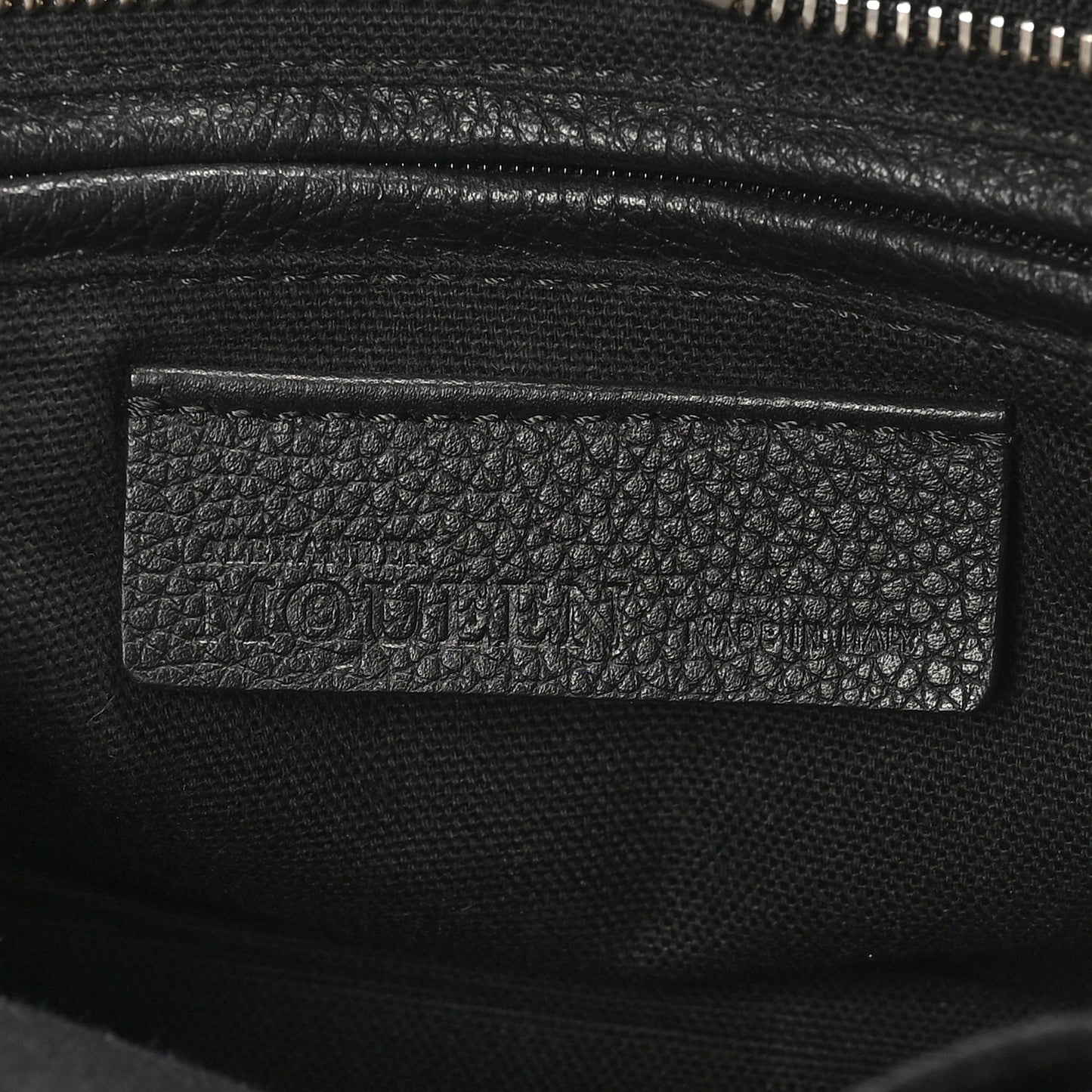 Pebbled Calfskin Mini Skull Padlock Zip Around Tote Black