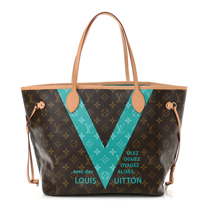 Louis Vuitton Monogram V Neverfull MM Turquoise 1 of 11