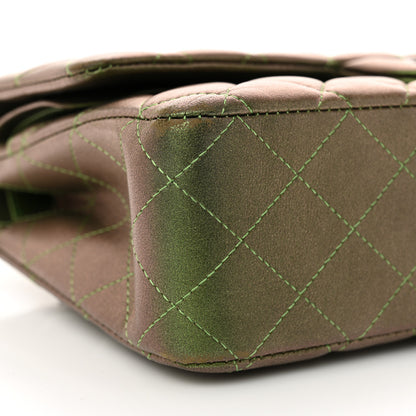 Chanel Iridescent Lambskin Quilted Medium Double Flap Green 9 of 13